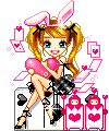 Cheeky bunny girl illustration